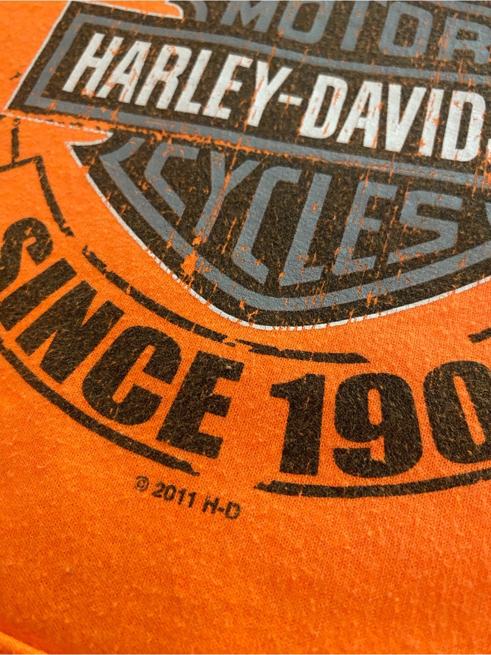 Harley-Davidson Men's Orange Logo Hoodie Sweatshirt - size XL - Mt Pleasant MI - Picture 12 of 13